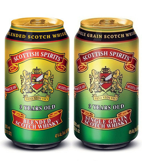 Купажированный трехлетний шотландский виски в алюминиевой банке Купажированный трехлетний шотландский виски в алюминиевой банке